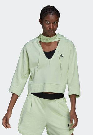 adidas Performance Bluza z kapturem - green