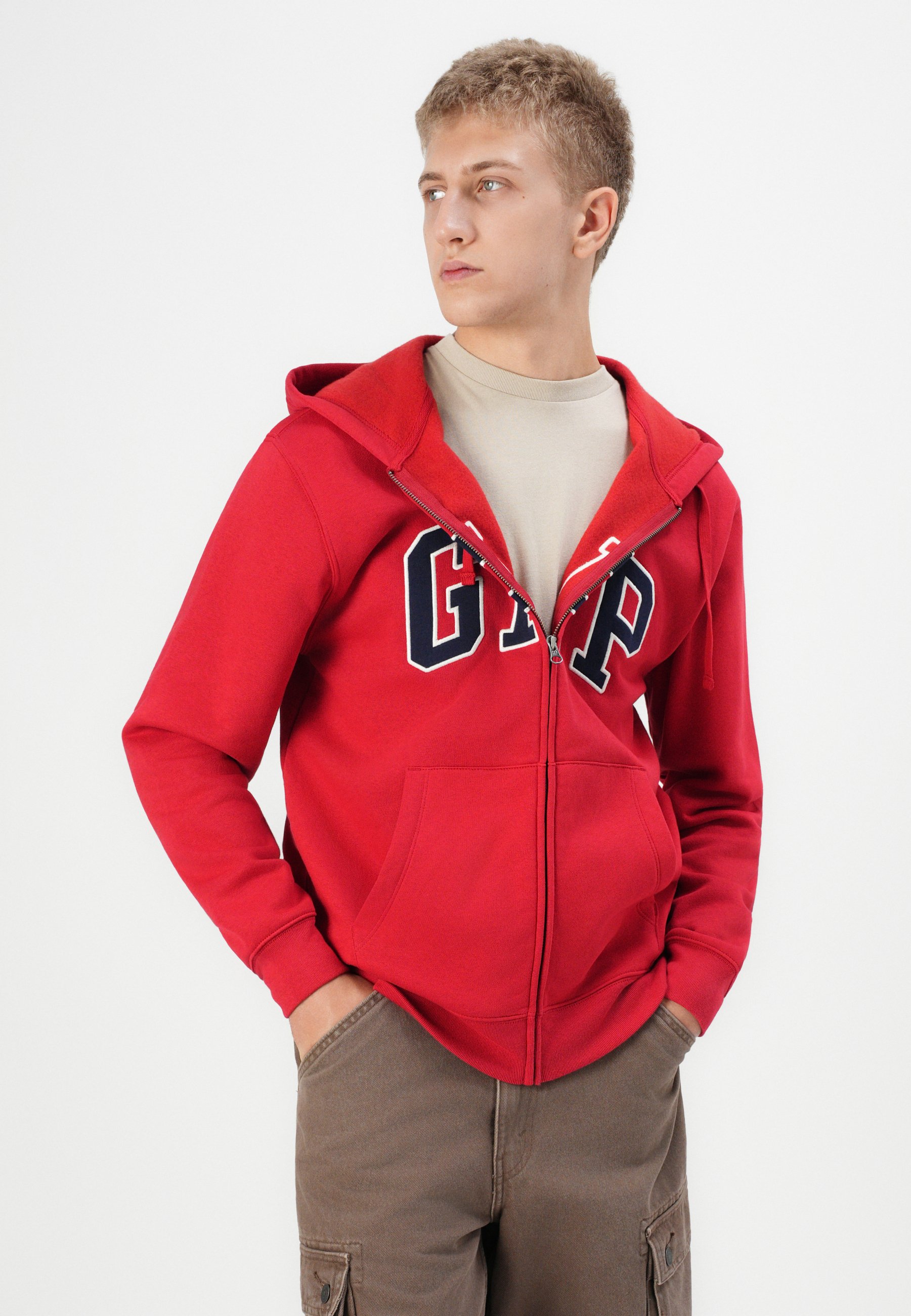 GAP HERITAGE LOGO - Zip-up sweatshirt - red apple/red - Zalando.ie