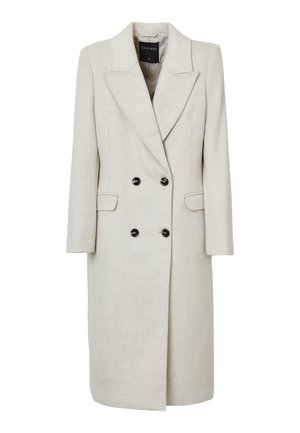 Manteau Classique Italien Vintage - Taille M (38) - Blanc - Laine/Velours - Nettoyage à Sec