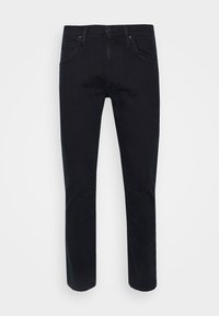 Svarta jeans i denim med rak passform, klassisk femficksdesign, knappstängning och subtila sömdetaljer. Slät textur, utan mönster.