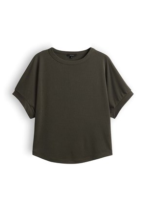 OPUS, RELAXED FIT RIBBED - T-shirt basique - deep green