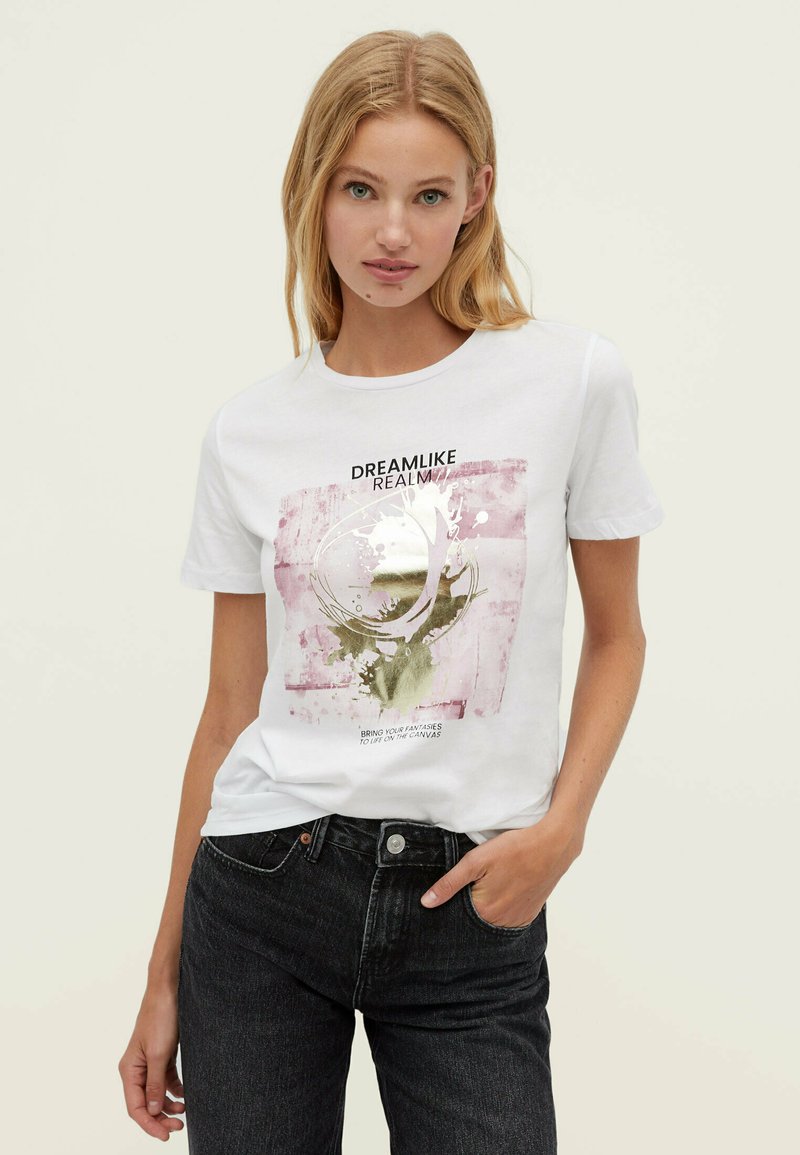 Stradivarius SHINY GRAPHIC - T-shirt con stampa - pink/fuxia - Zalando.it