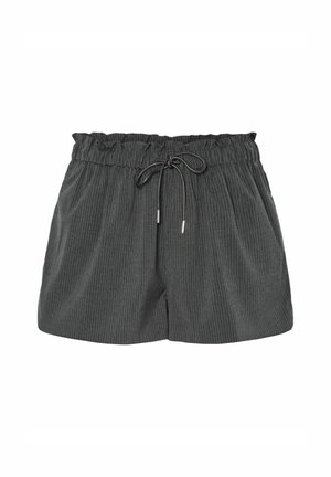 Shorts a strisce grigie con cintura arricciata e cordoncino elastico. Tessuto morbido con vestibilità comoda e tasche laterali.