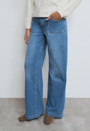 CULOTTE TACHAS - Jean boyfriend - azul medio