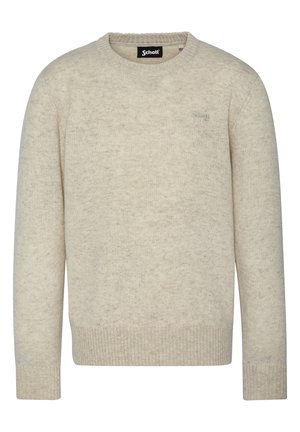 Schott PULL COL ROND - Strickpullover - blanc chiné