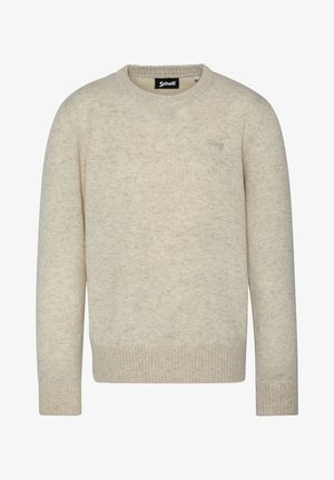 Schott PULL COL ROND - Trui - blanc chiné