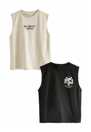 GRAPHIC TANK 2 PACK REGULAR FIT - Top - black ecru