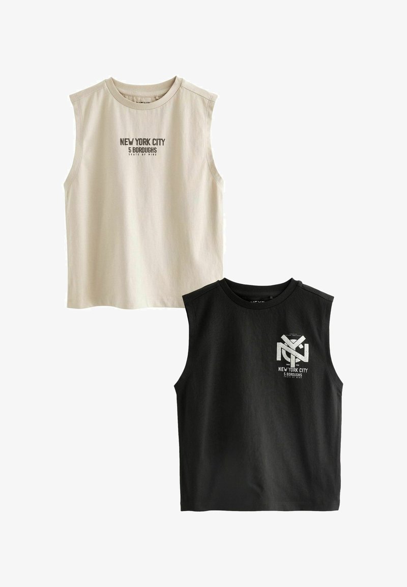 Next GRAPHIC TANK 2 PACK REGULAR FIT - Top - black ecru