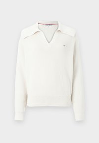 STITCH OPEN POLO - Pullover - ivory petal