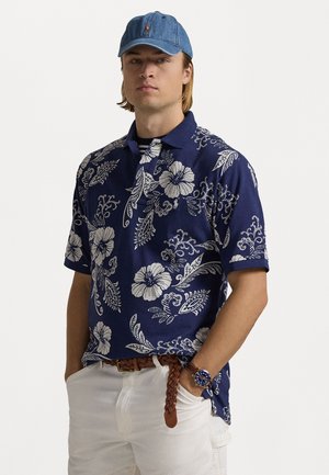 HIBISCUS PRINT POLO SHIRT - Polo - dark blue