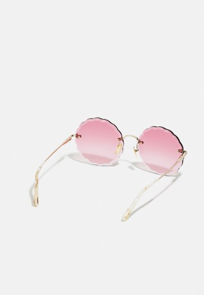 CHLOÉ ROSIE RIMLESS ROUNDED METAL SUNGLASSES - Sunčane naočale - gold-coloured/pink