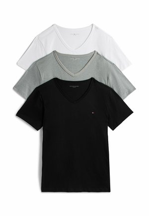 3-PACK  - Pyjamashirt - black white mid grey heather