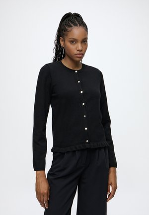 ONLY, ONLCINDEREL ONECK FRILL - Gilet - black detail:gold button