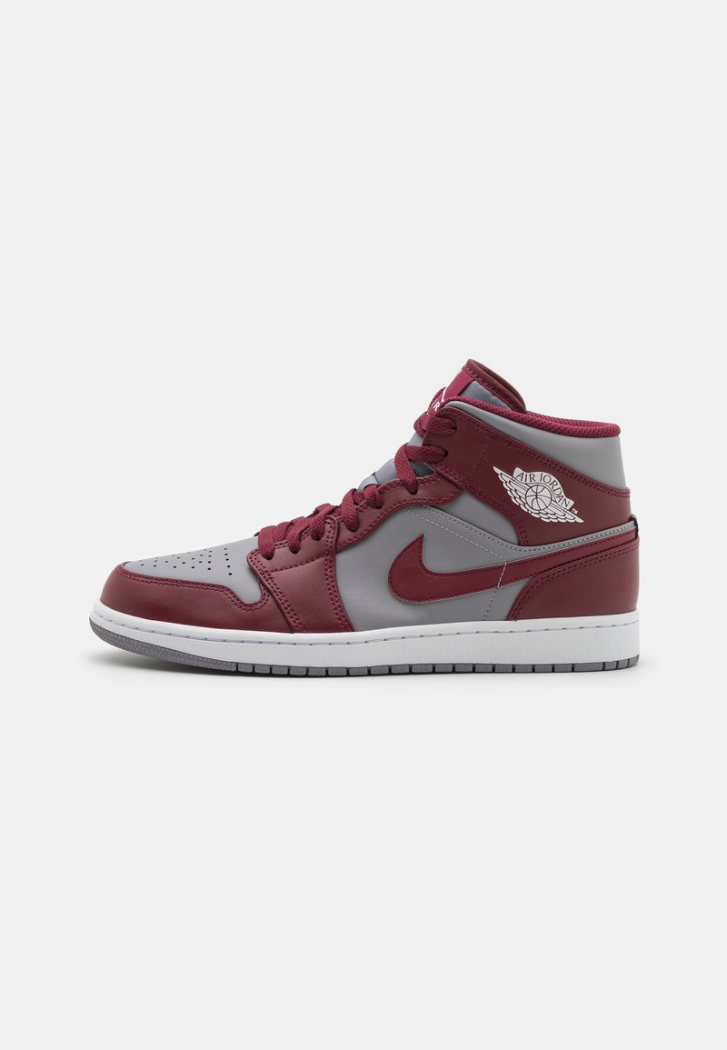 Jordan AIR JORDAN 1 MID - Sapatilhas de cano alto - cherrywood red/white/cement grey