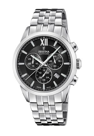 SWISS MADE - Rannekello ajanottotoiminnolla - black