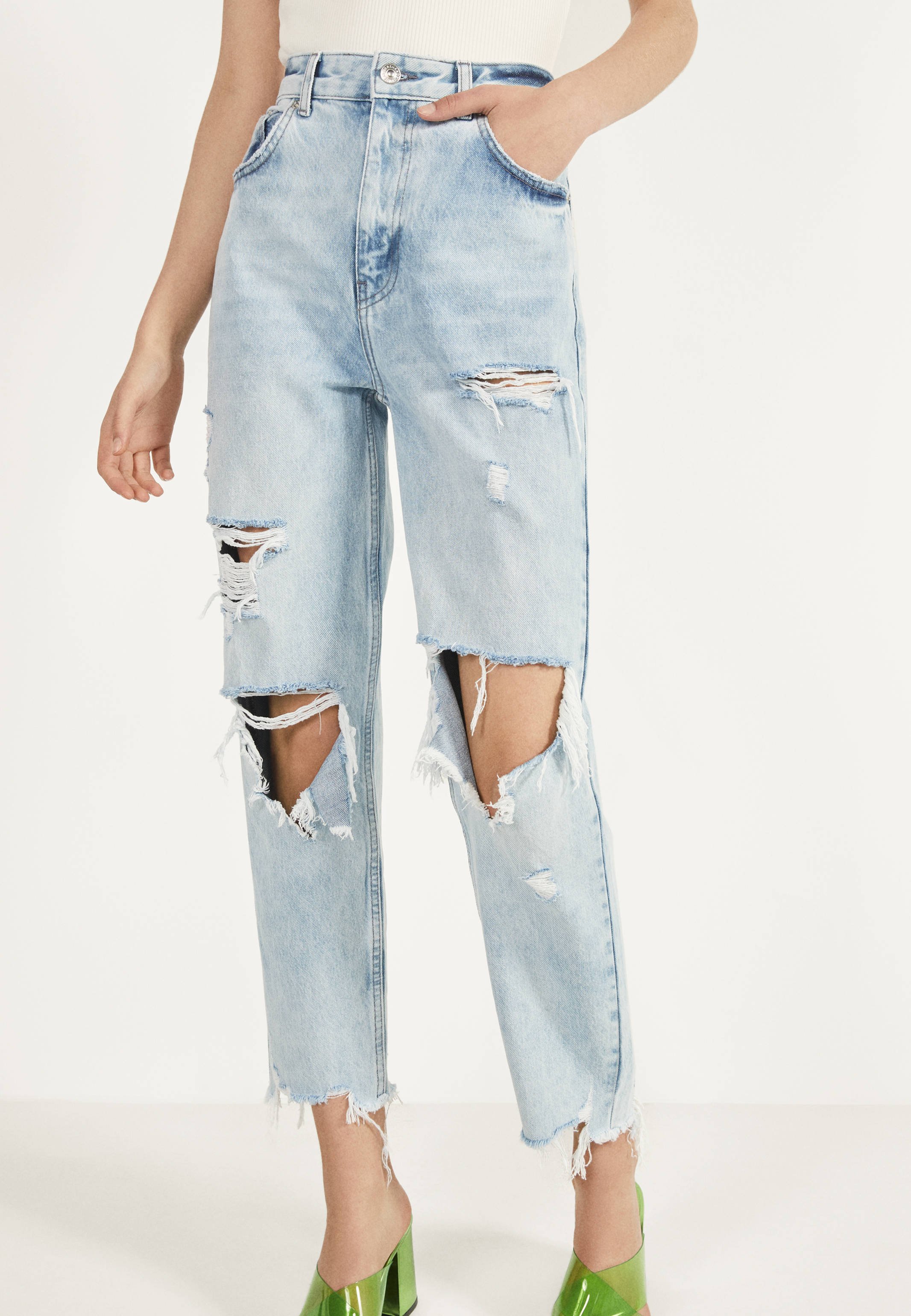 straight leg jeans bershka