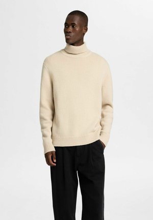 SLHCODY RELAXED ROLL NECK - Strickpullover - oatmeal