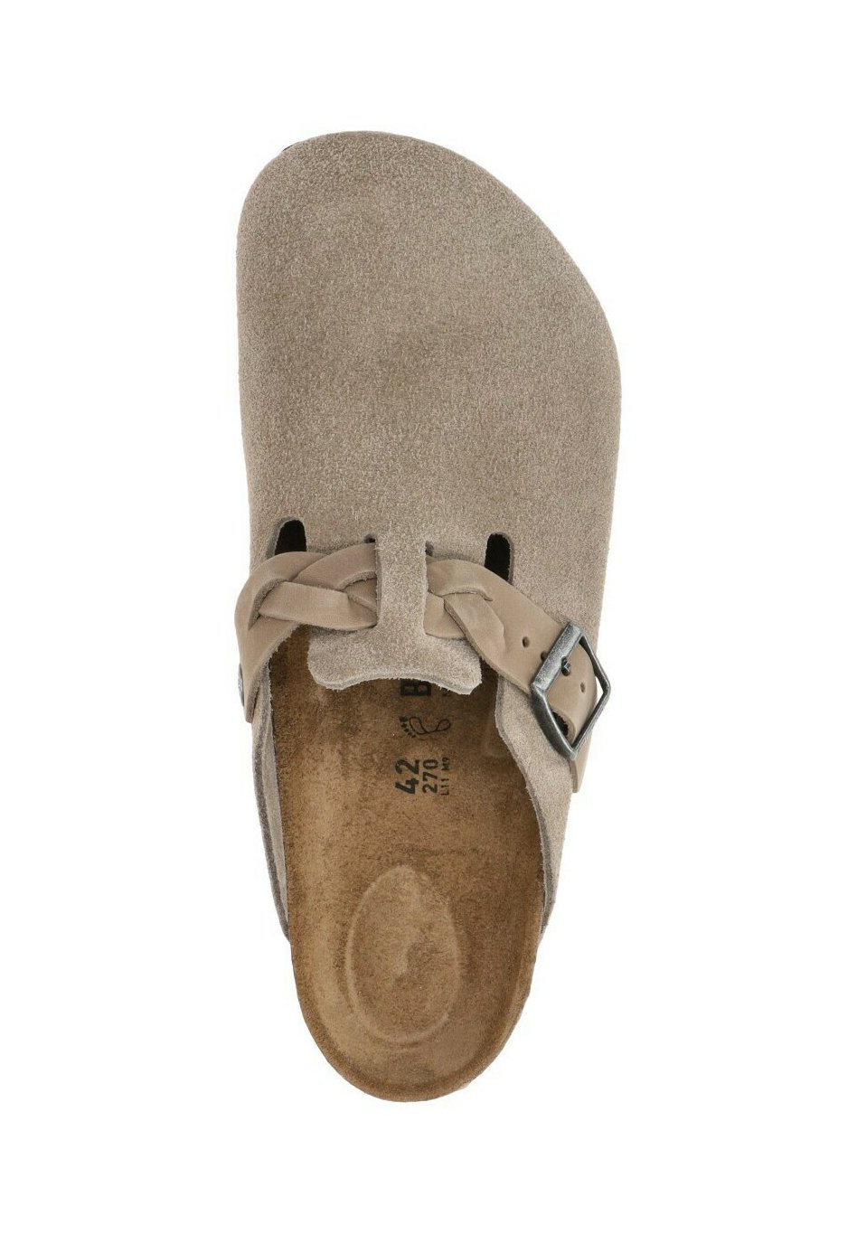 Birkenstock BOSTON BRAIDED LEOI/LEVE TAUPEN - REGULAR - Muiltjes