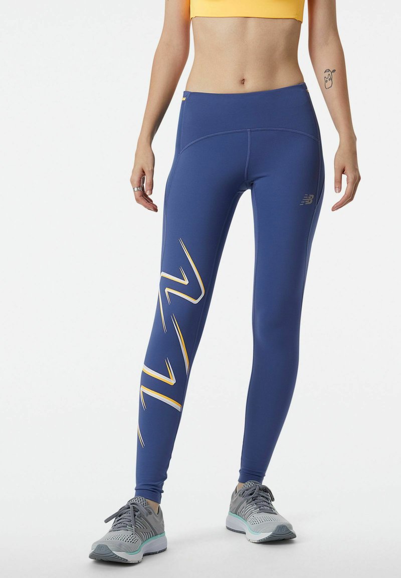 New Balance Tights blauw gemêleerd