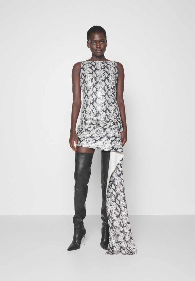 ROKH SHORT DRESS WITH TAIL BUCKLE - Robe de cocktail - white