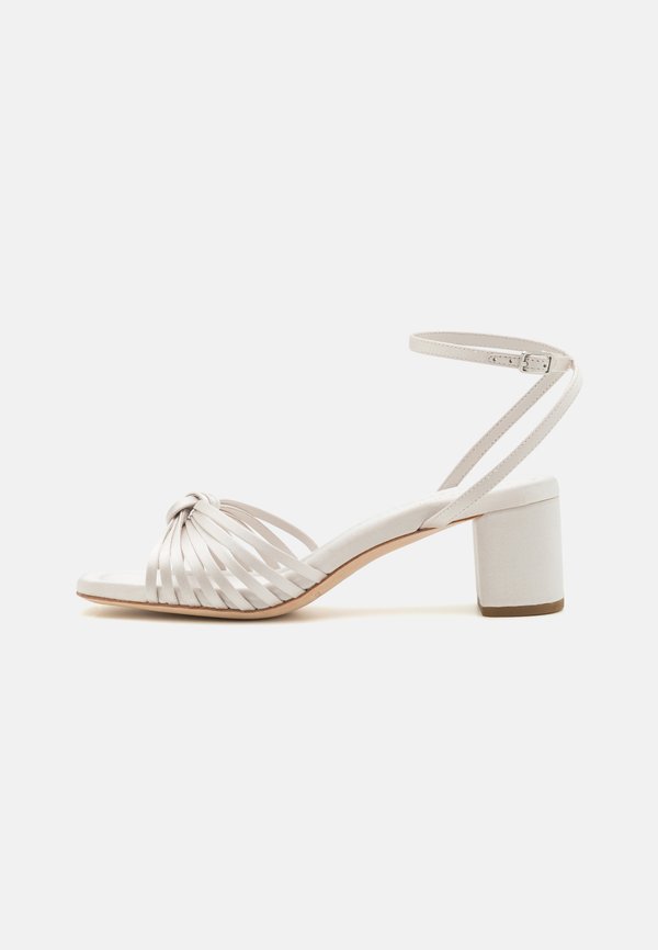 OLIVIA KNOT MID HEEL WITH ANKLE STRAP - Sandals - cream