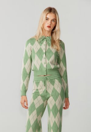 ARGYLE LOUNGE CARDIGAN - Kardigán - matcha