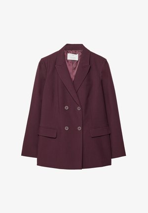 Dubbelzijdige blazer in diep bordeauxrood, met twee voorzakken, pieklapels en een soepel satijnen voering. Getailleerde pasvorm en gestructureerde vorm.