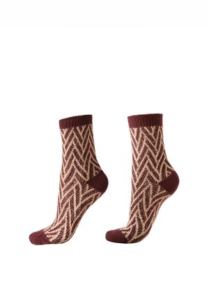 Strømper - bordeaux beige