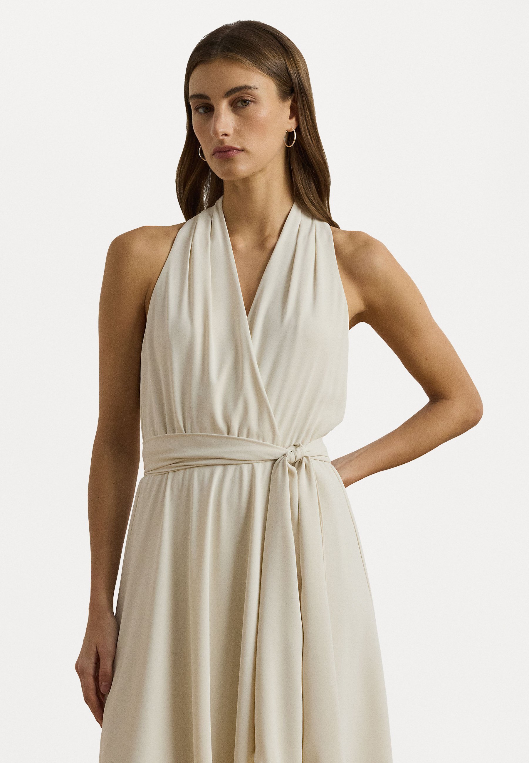 sachin and babi light blue dress Ralph Lauren Georgette Halter Cocktail Dress In Mascarpone Cream - 34% Off main image 0