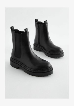 Next, Wide Fit - Leather Chunky Chelsea Boots - Støvletter - black
