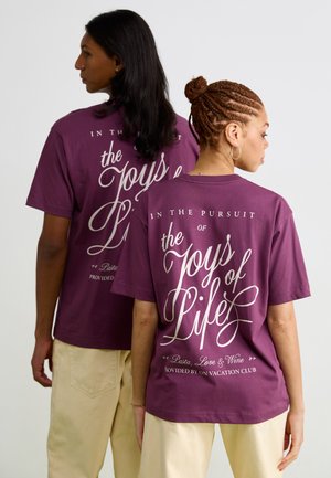 JOYS OF LIFE UNISEX - T-Shirt print - burgundy