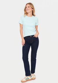 Saint Tropez ASTER SS STRIPE - Marškinėliai su spaudiniu - pastel turquoise