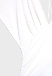 WITH GATHERED V-NECKLINE - Bluza - white