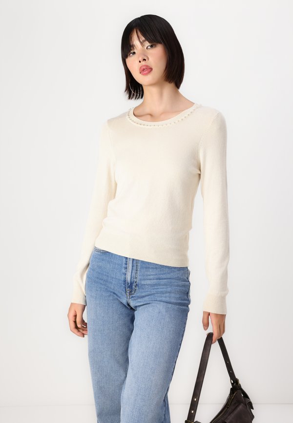 ONLVENICE LIFE PEARL O NECK - Jumper - birch3