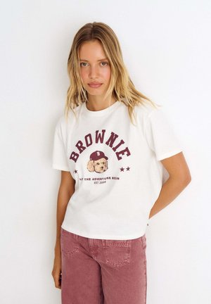 Brownie, CAMISETA PERRITO - Print T-shirt - blanco