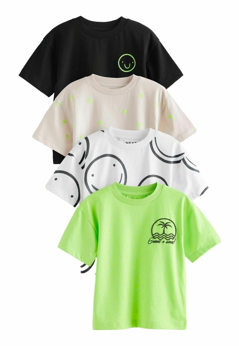 Next CHARACTER SHORT SLEEVES 4 PACK STANDARD - T-shirt med print - black green