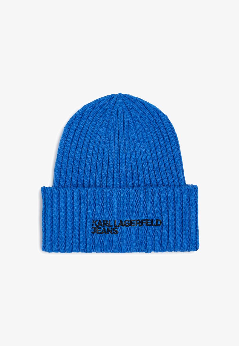 Karl Lagerfeld Jeans LOGO RIBBED BEANIE - Megzta kepurė - klj blue
