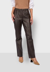 FREE - Pantalón de cuero - dark brown