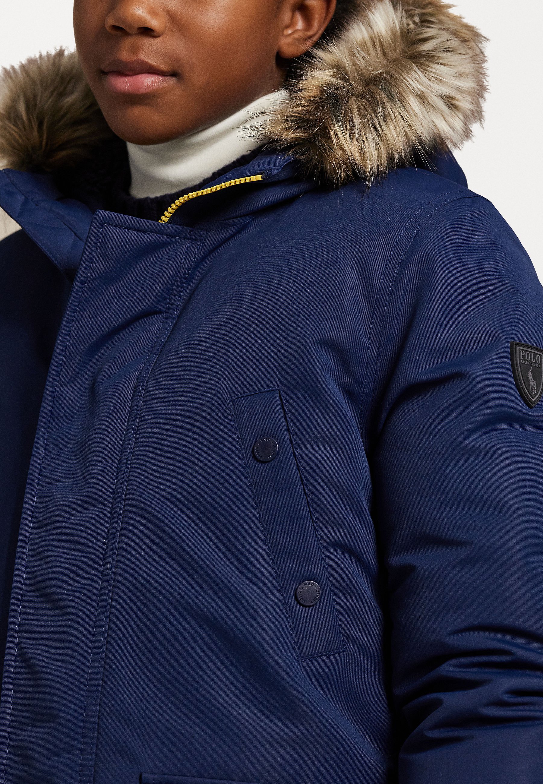 Polo Ralph Lauren FAUX-FUR-TRIM DOWN PARKA - Parka - newport navy