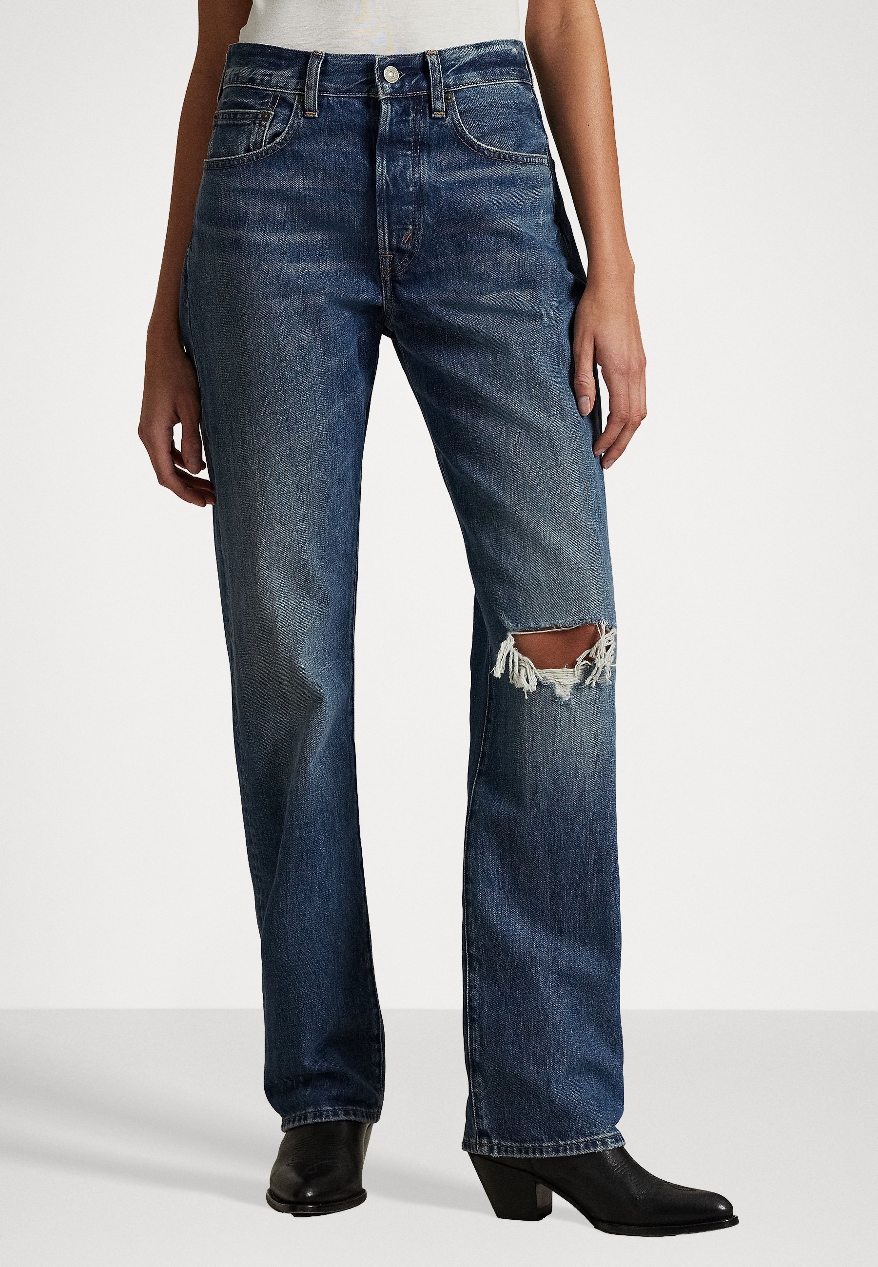 最新作！【POLO RALPH LAUREN】High-Rise Relaxed Straight Jean POLO RALPH LAUREN HIGH-RISE RELAXED STRAIGHT JEAN | Blue