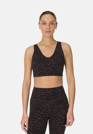 Sweaty Betty, ULTIMATE STUDIO VOOP BRA - Sport-bh met medium support - brown leopard skin print