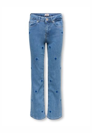 KOGJUICY WIDE HEART EMB NOOS - Flared jeans - light medium blue denim