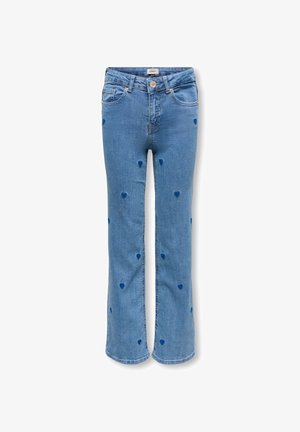 KOGJUICY WIDE HEART EMB NOOS - Kavbojke na trapez - light medium blue denim