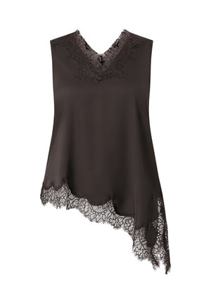 Ellos Plus collection, BLUSE MIT SPITZENDETAILS - Bluse - dark brown