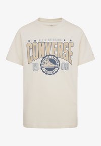 Converse COLLEGIATE CREST TEE - Majica kratkih rukava s printom - natural ivory