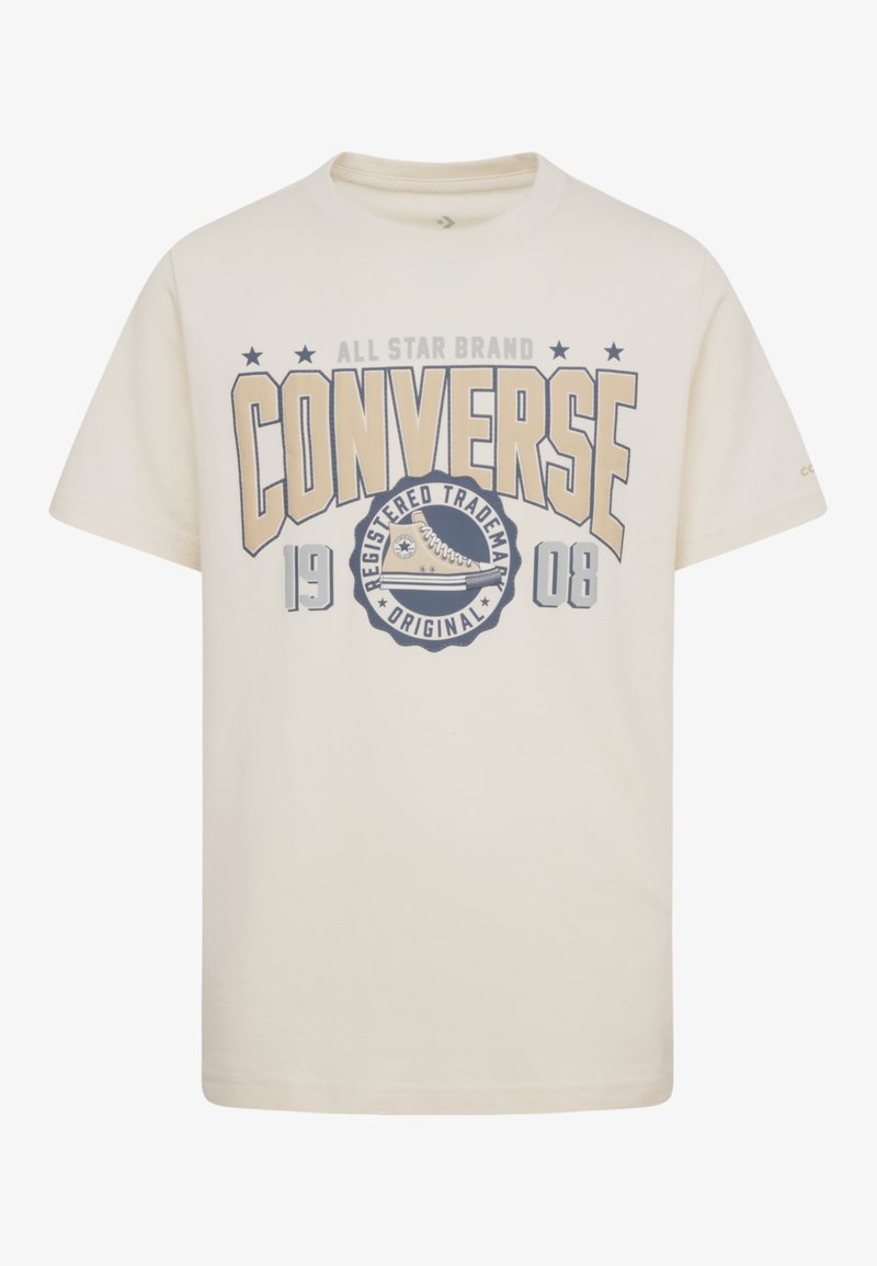 Converse COLLEGIATE CREST TEE - Majica kratkih rukava s printom - natural ivory