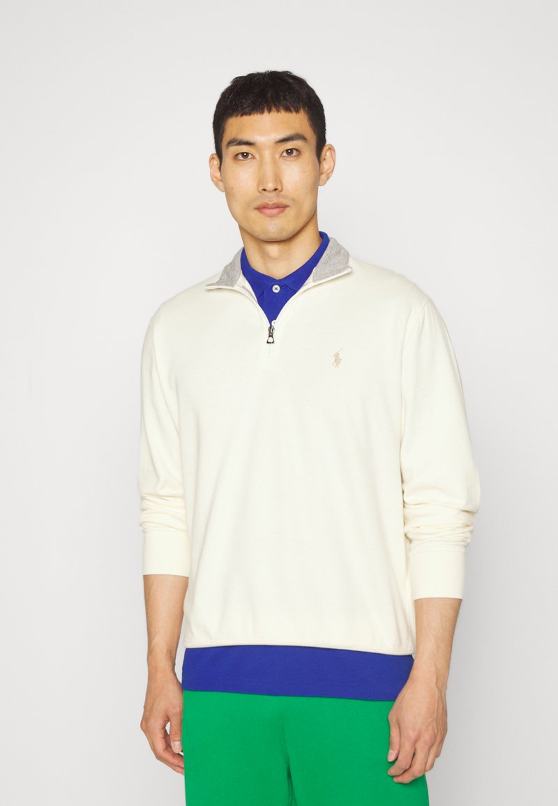 Polo Ralph Lauren LUXURY JERSEY QUARTER ZIP PULLOVER - Camisola - clubhouse cream