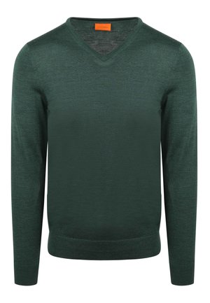 V-NECK - Strickpullover - groen,donkergroen