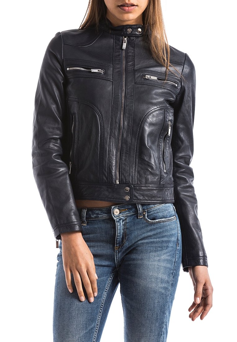 Blue Wellford Leren jas blauw Blue Wellford Leren jas blauw