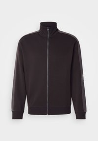 LOGO TAPE ZIP THROUGH - Sweater met rits - black